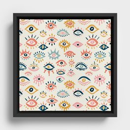 Mystic Eyes – Primary Palette Framed Canvas