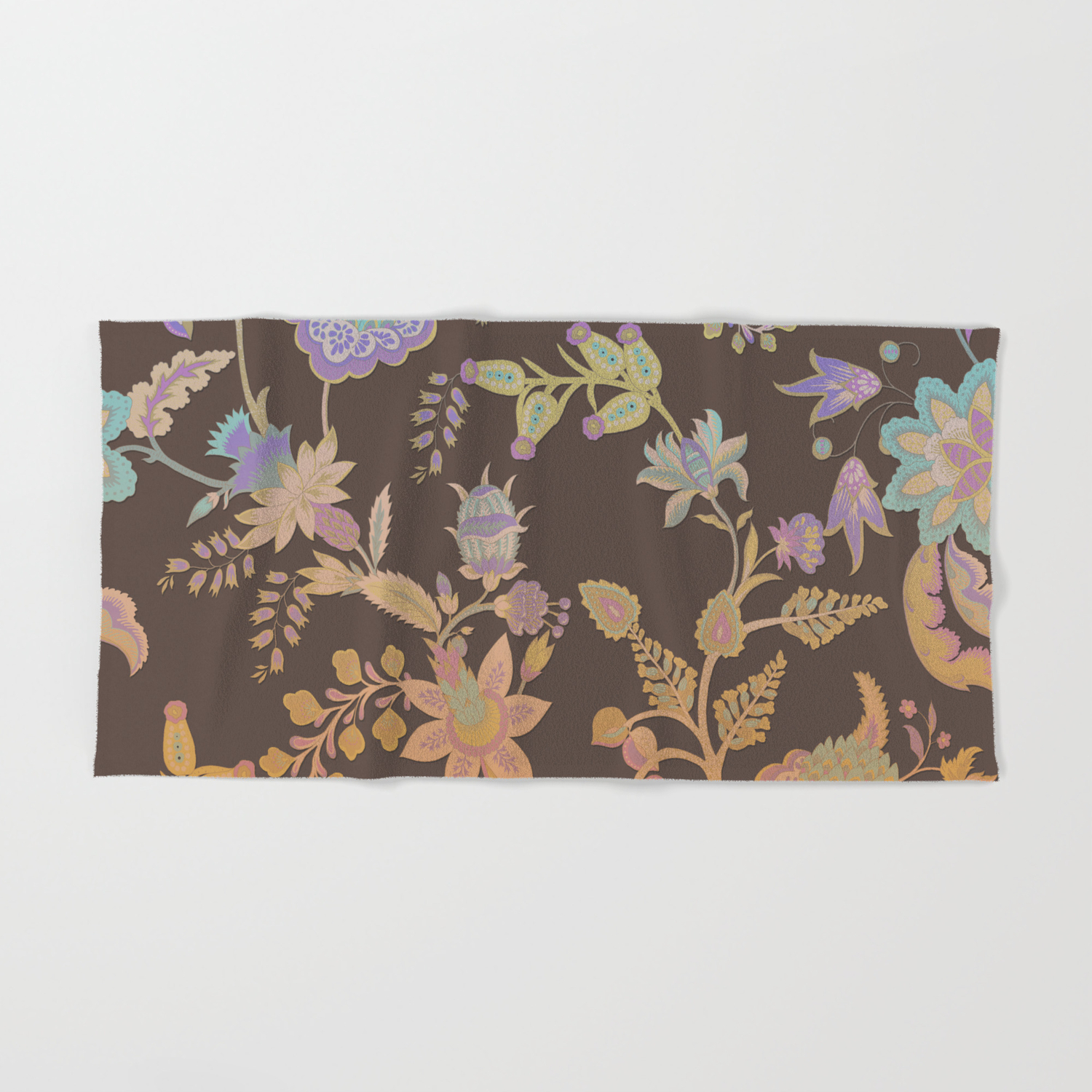 Chateau Brown Chinoiserie Decorative Floral Motif Chintz Hand Bath Towel By Sharonmau Society6