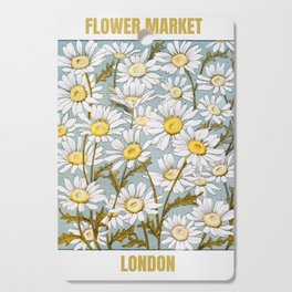 Retro Daisy Flower Market London Cutting Board