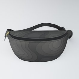 Black Topographic Map Fanny Pack