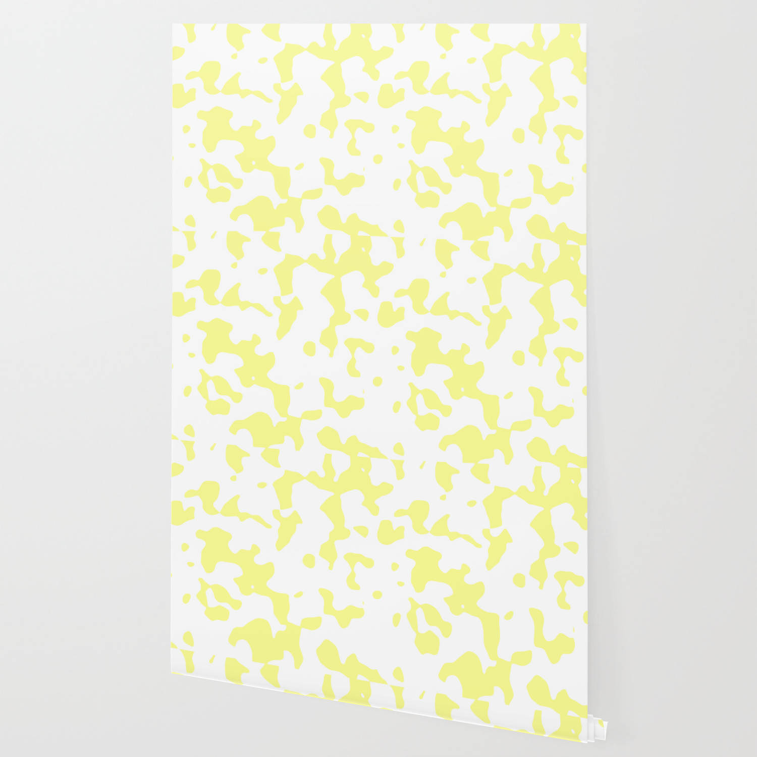 Large Spots White And Pastel Yellow Wallpaper By Melanges Society6