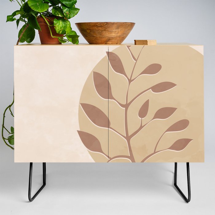 Simple Minimal Boho - Botanical Leaves 2 Credenza