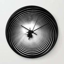 E = mc² circular lines male portrait art black and white photograph / photography Wall Clock