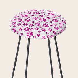 Purple Dog paw Pattern Counter Stool