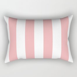 Large Blush Pink and White Beach Hut Stripes Rectangular Pillow
