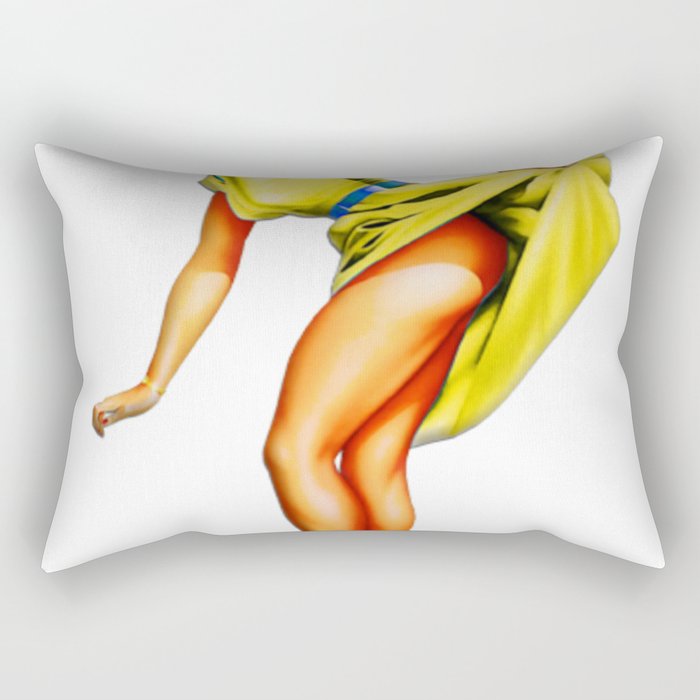 Copy of Sexy Blonde Vintage Pinup In Blue Dress Rectangular Pillow