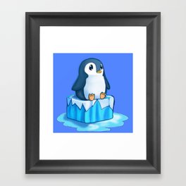 Penguin on Ice Framed Art Print