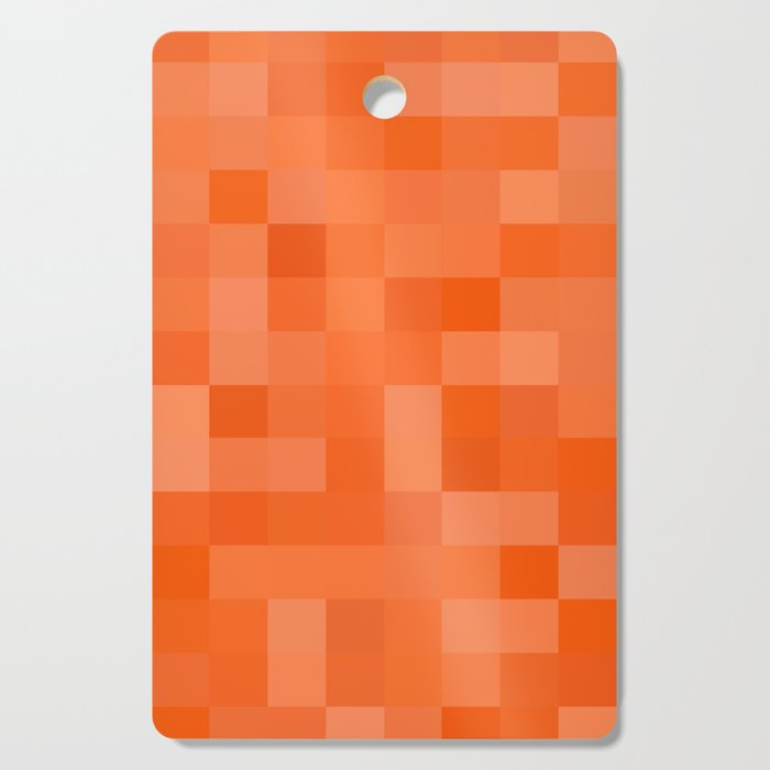 Shades of Orange Pixel Blocks Pattern Design  Cutting Board