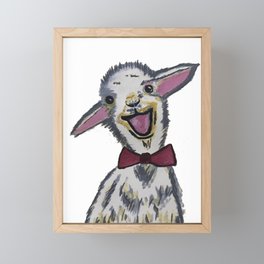 the happy goat Framed Mini Art Print