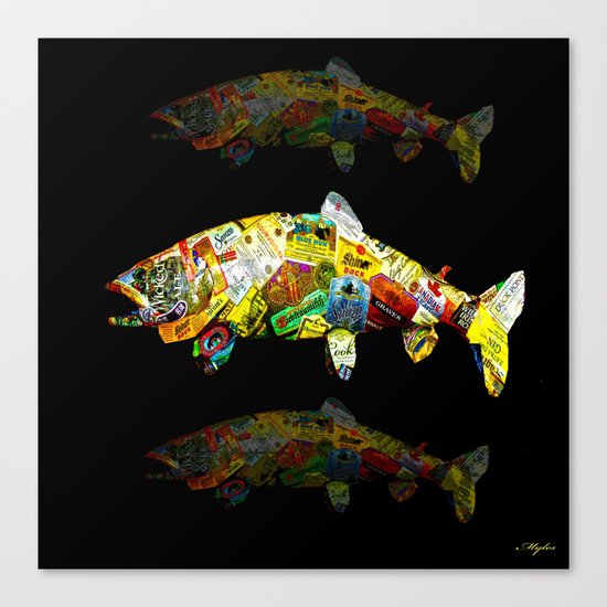 FATHER LIKES FISH AND BOURBON POP ART Canvas Print