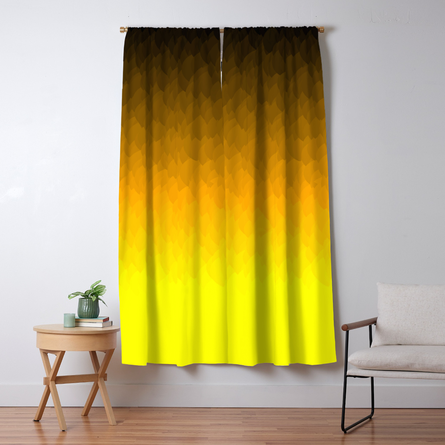 Black Orange Yellow Ombre Flames Blackout Curtain By Anjchang