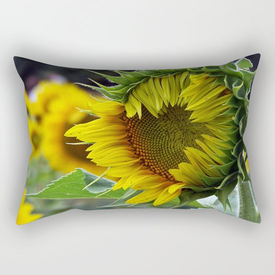 Sunflower Unfolds Rectangular Pillow