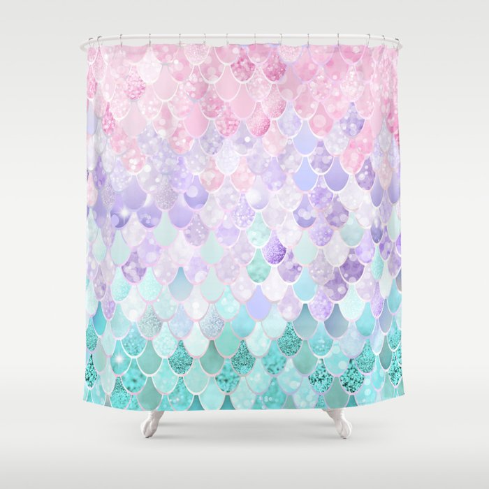 Mermaid Pastel Aesthetics Shower Curtain