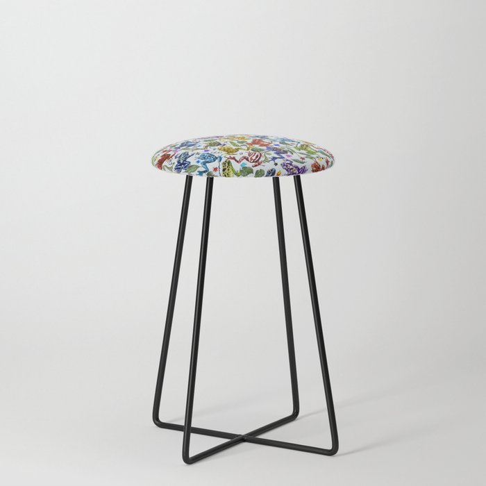 Colorful Poison Frog Counter Stool