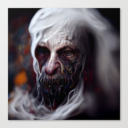 Scary ghost face #1 | AI fantasy art Canvas Print