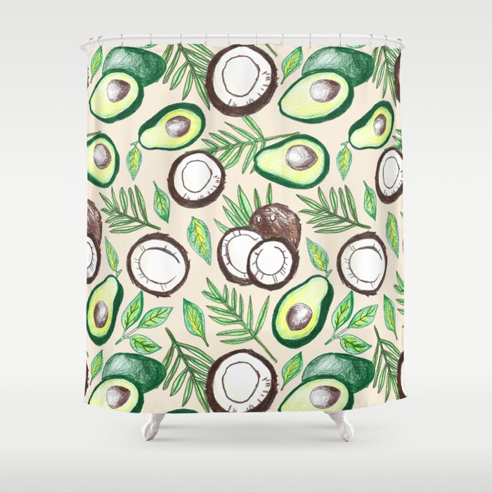 Coconuts & Avocados Shower Curtain