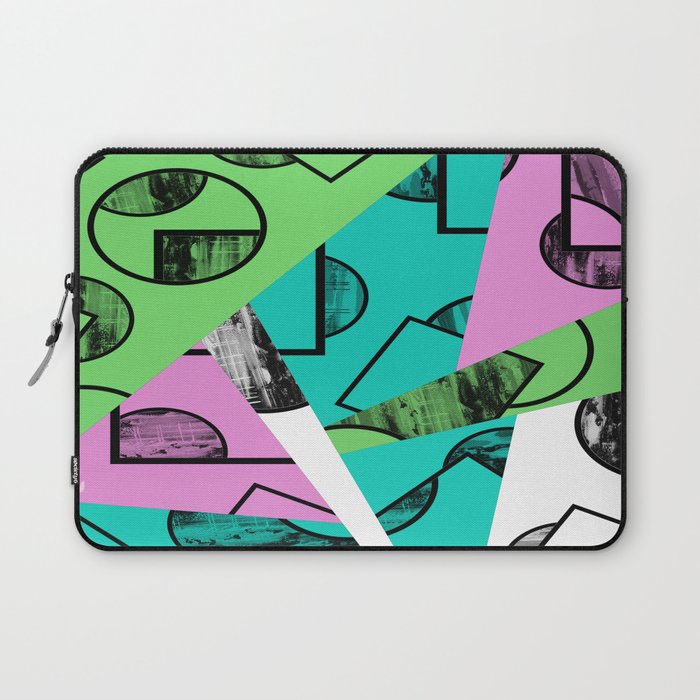 Broken Pieces - Pastel coloured, geometric, textured abstract Laptop Sleeve