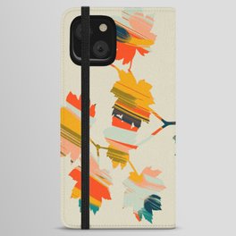 colorful hanging maple leaves iPhone Wallet Case