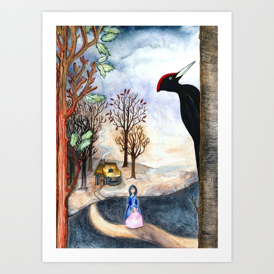 Black Woodpecker Art Print