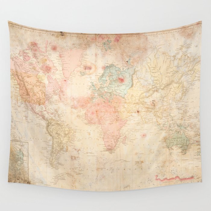 Another Vintage World Map Wall Tapestry by MJ designs Society6