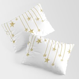 Golden hanging stars Pillow Sham