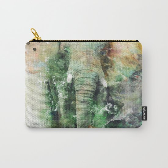 Watercolor Elephant Carry-All Pouch