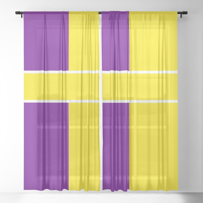 Team Colors 6 Yellow Purple Sheer Curtain By Beckybetancourt