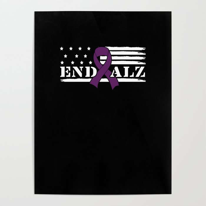 Purple Flag End Alzheimer Alzheimer's Awareness Poster