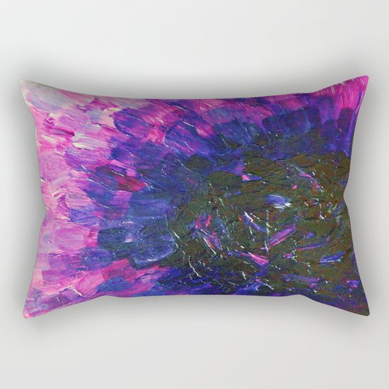VACANCY - LIMITLESS Bold Eggplant Plum Purple Abstract Acrylic Painting Floral Macro Colorful Void Rectangular Pillow