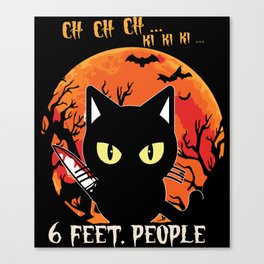 Social Distancing Halloween Cat Coronavirus Canvas Print