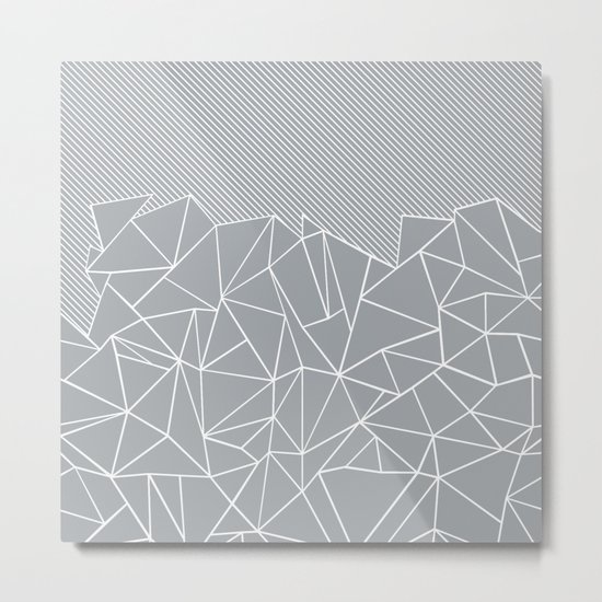 Ab Linear Grey Metal Print