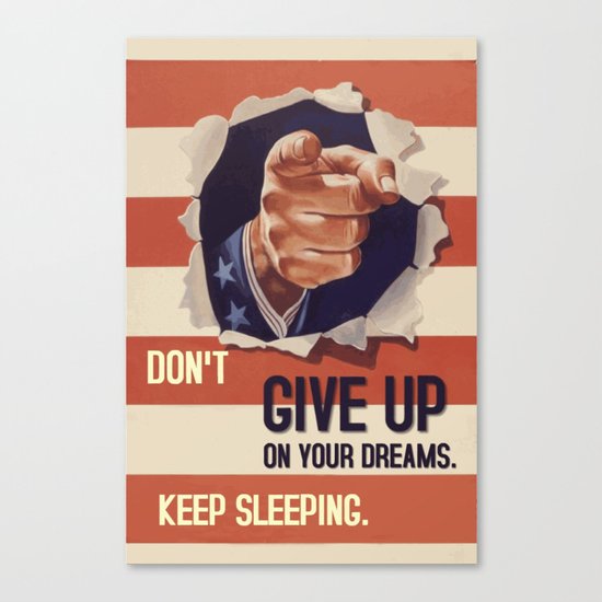 Don't give up poster quote Canvas Print