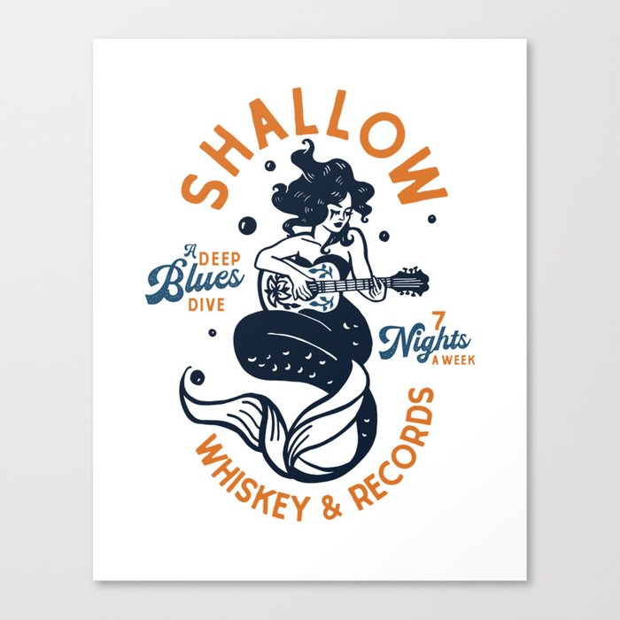 Shallow Whiskey & Records: A Deep Blues Dive Canvas Print