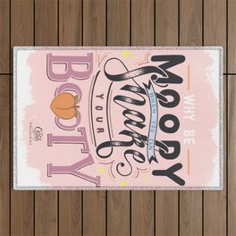 Moody Booty Pink (hand-lettering) Outdoor Rug