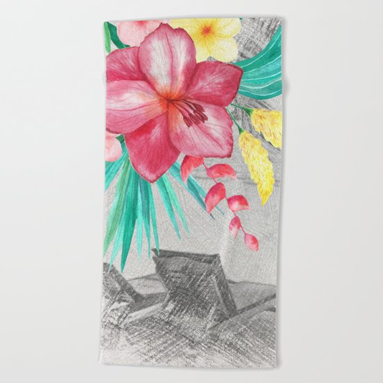 Tropical beach #4 Beach Towel