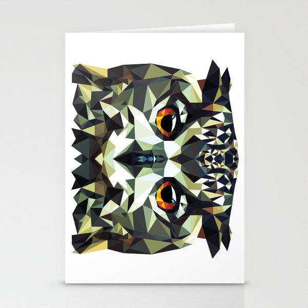 Polygon Owl Stationery Cards