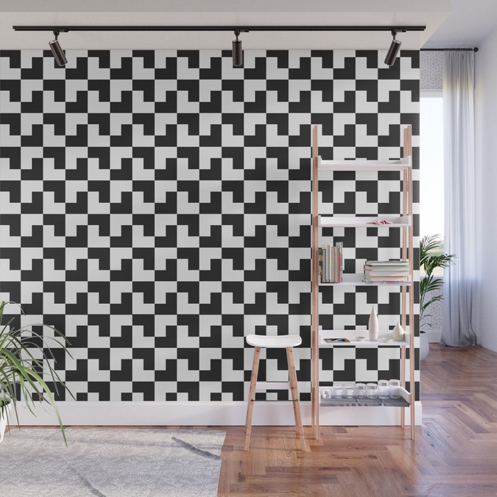 Black and White Tessellation Pattern - Graphic Design Wall Mural