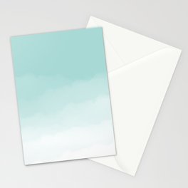 Pale Mint Blue Watercolor Ombre (pale mint blue/white) Stationery Card