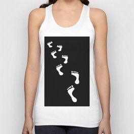 Footprints white and black Design Tank Top