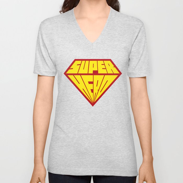 Superhero V Neck T Shirt
