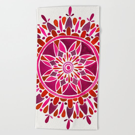 Magenta Mandala Beach Towel
