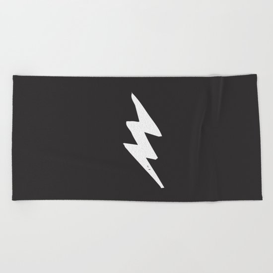 White Lightning Bolt Beach Towel By Ardesignshop Society6