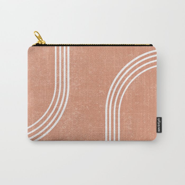 Mid Century Modern 2 - Geometrical Abstract - Minimal Print - Terracotta Abstract - Burnt Sienna Carry-All Pouch