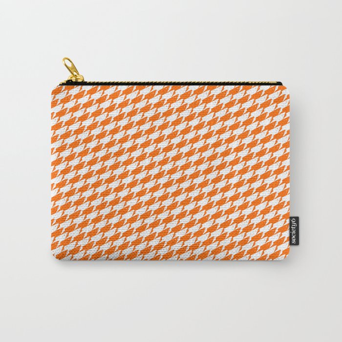 Sharkstooth Sharks Pattern Repeat in White and Orange Carry-All Pouch