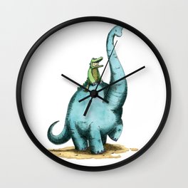 Brachiosaur Rides (Norm the Alligator) Wall Clock