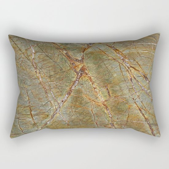 Forest Green Marble Rectangular Pillow