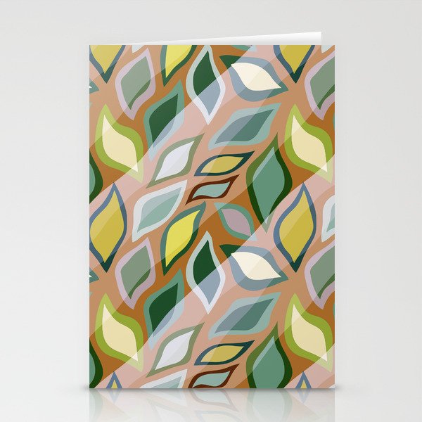 Green striped leaves Stationery Cards