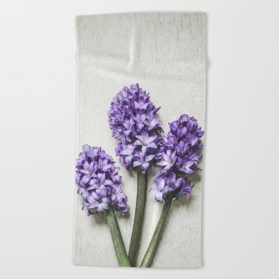 Three Lilac Hyacinth Beach Towel