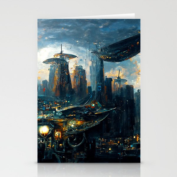 Postcards from the Future - Alien Metropolis Stationery Cards