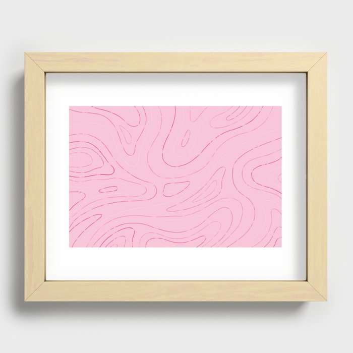 Pink Abstract Topographic Pattern. Digital Illustration background Recessed Framed Print